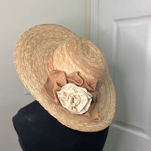 Vintage Boho Cottagecore Straw Hat Size OS